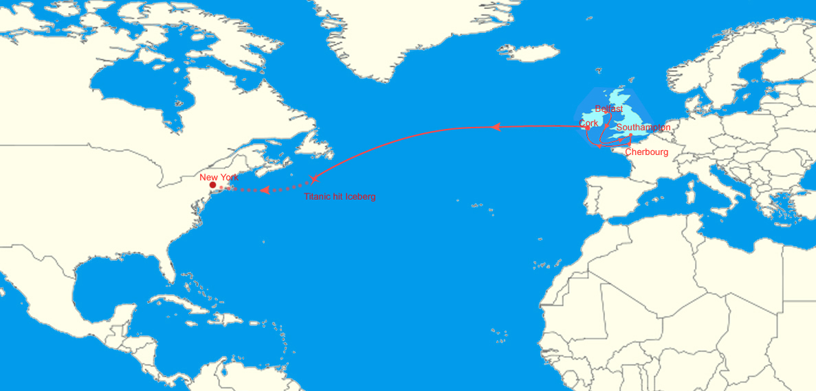 Route Map Titanic In 2012